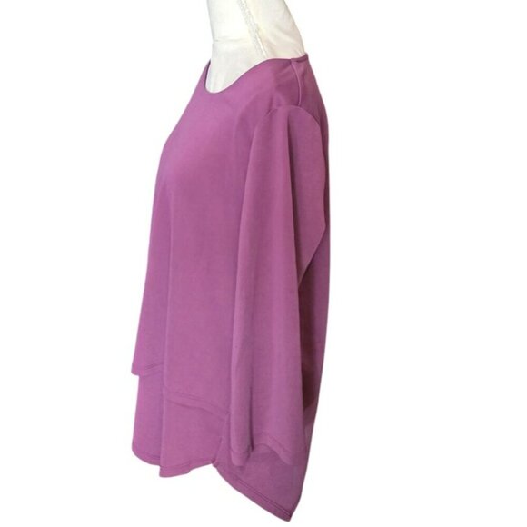 Soft Surroundings Purple Long Sleeve Asymmetrical Casual Flowy Top in Size M - Picture 2 of 5